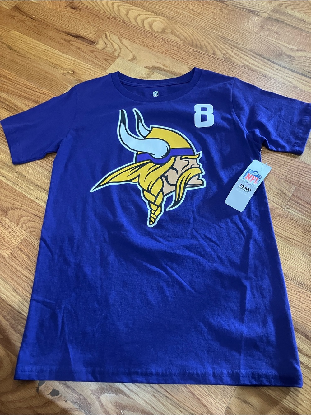 Kids Team Apparel Purple & Gold Minnesota Vikings Graphic Tee Sz 10/12 NWT